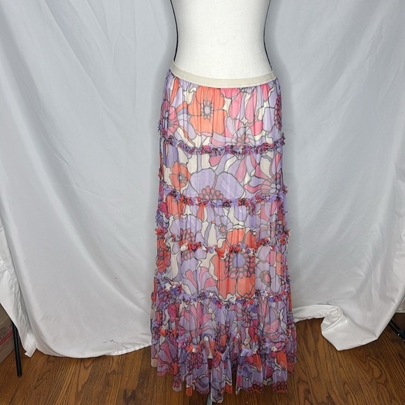 NWT Anthropologie Maeve Tiered Tulle Maxi Skirt - Picture 2 of 7